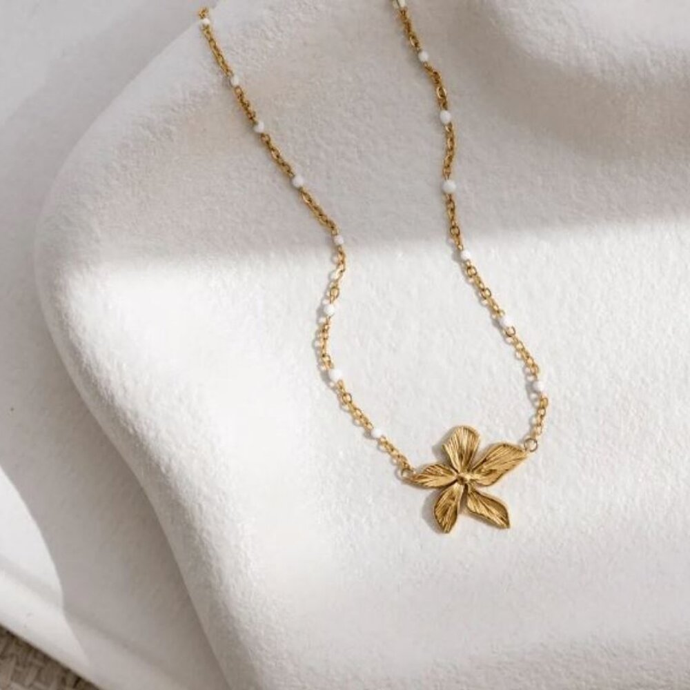 Flora 18K PVD Gold Plated Necklace - Picture 2 of 6